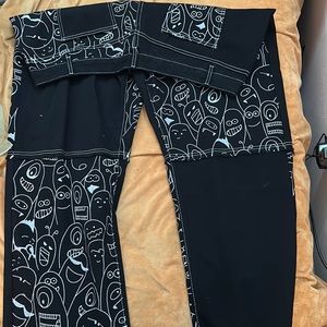 white and black jeans